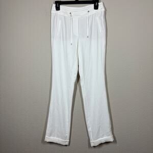 Beate Heymann Womens 34/XS US Drawstring Sweatpants White Cotton Blend Pull On